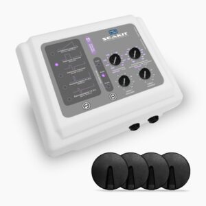 Electroestimulador de uso veterinario con contractor muscular y electroanalgesia T.E.N.S. bipolar y monopolar con corrientes exponenciales · F5-VET