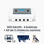 Equipo Seakit Micro 6 Gold de 300 Gauss con 4 bobinas y kit de 3 chalecos de magnetoterapia para perros