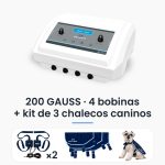 Equipo Seakit Micro 6 Silver de 200 Gauss con 4 bobinas y kit de 3 chalecos de magnetoterapia para perros