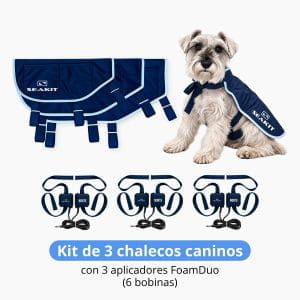 Kit de 3 chalecos magnéticos caninos con 6 bobinas