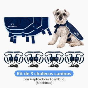 Kit de 3 chalecos magnéticos caninos con 8 bobinas